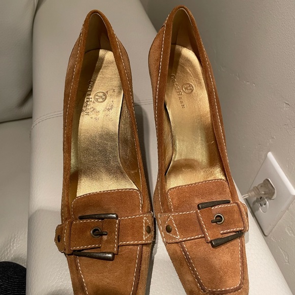 Cole Haan Camel Heeled Loafers 9 - Picture 8 of 9